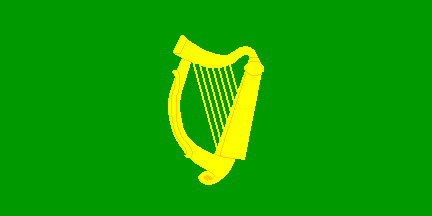 Ireland--Green Flag with Harp